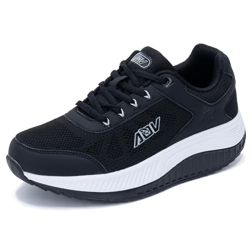 IIV Women Walking Shoes with Arch Support, Orthotic Sneakers Comfortable Tennis Shoes for Plantar Fasciitis Black01 US 10.5