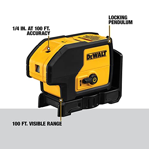 DEWALT Line Laser, Self-Leveling, 3-Beam, Red (DW083K), Yellow