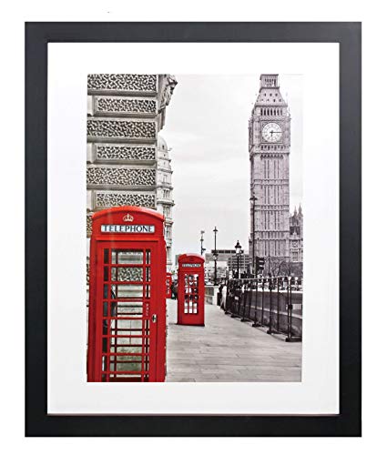 FUNTRESS 11x14 Pictures Frame Display 10.5x13.5 Collages for Wall Hanging Diamond Painting Family Living Room Wooden Photo Frames with Mats (1, 11x14 Black)