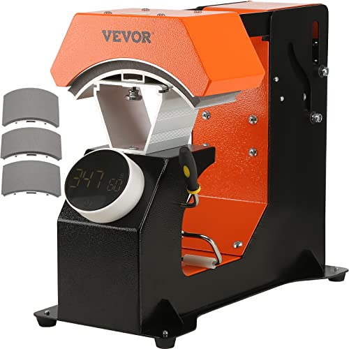 VEVOR Hat Heat Press Machine, 3-in-1 Auto Cap Heat Press with 3pcs Interchangeable Platens (6.6‘’x 3.9, 6.6‘’x 3, and 6.1‘’x 2.75), Automatic Release & Press Knob-Style Digital Control Panel for Caps