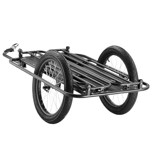 VEVOR Bike Cargo Trailer, 275 lbs Load Capacity, Heavy-Duty Bicycle Wagon Cart, Foldable Compact Storage & Quick Release with Universal Hitch, 20" Wheels, Fits Most Bike Wheels, Carbon Steel Frame