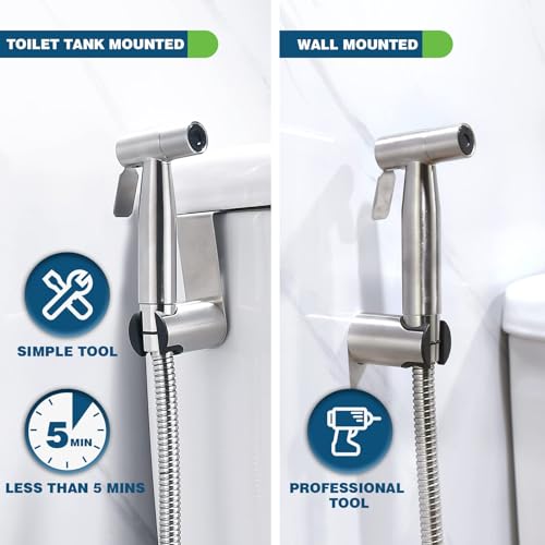Fekivasy Handheld Bidet Sprayer for Toilet, Muslim Shower Toilet Bidet Attachment for Toilet, Healthy Bidet Faucets for Toilet Sprayer, Adjustable Water Pressure Toilet Bidet Sprayer with Bidet Hose