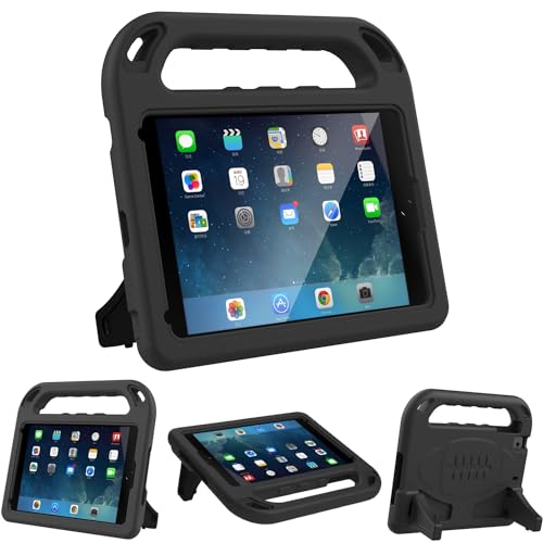 LEDNICEKER Kids Case for iPad Mini 1/2/3/4/5 7.9-inch, Light Weight Shockproof Handle Kickstand Cover for iPad Mini 5th/4th/3rd/2nd/1st Generation, Black