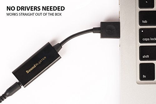 Creative Sound Blaster Play! 3 External USB Sound Card for Windows and Mac. 24-Bit 96Khz playback. Plug and Play, No Drivers Required
