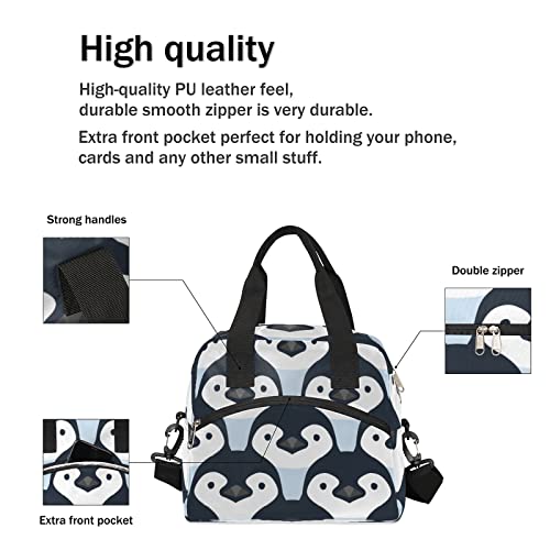 Cute Hedgehogs Lunch Bag Tote Bag Leakproof Cooler Bag Hedgehogs Animal Lunch Box with Front Pocket Water-resistant Thermal Lunch Bags with Shoulder Strap for Picnic/Hiking/Beach/Work