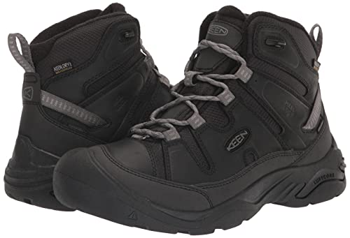 KEEN Men's Circadia Mid Heigh Polar Insulated Waterproof Hiking Boots, Black/Steel Grey, 15