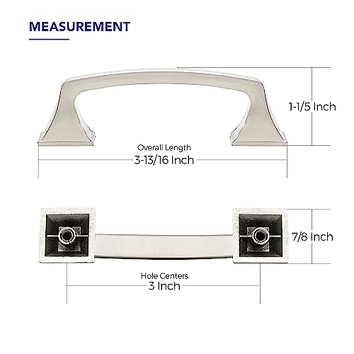 10 Pack Kitchen Cabinet Handles 5 Inch Hole Center Brushed Nickel Cabinet Pulls Solid Suqare Foot Drawer Pulls for Kitchen Cabinet Door Handles Silver Arch Dresser Handles for Cabinets and Drawers