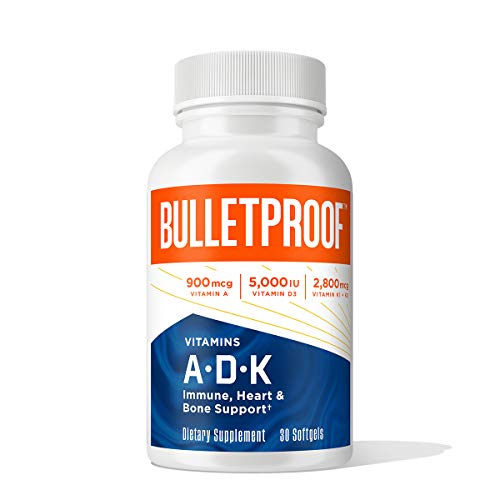 Bulletproof Vitamins A-D-K Softgels, 30 Count, Supplement for Heart, Bone Health and Immune Support