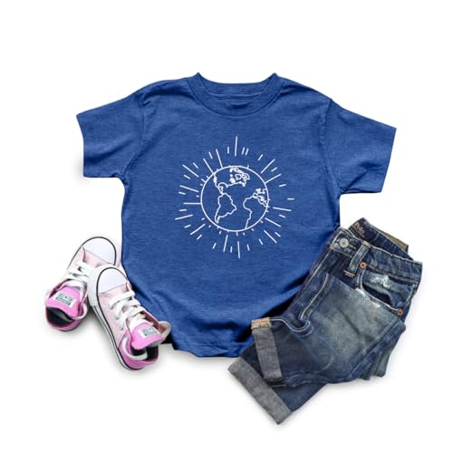 Earth Day Shirt Toddler Boys Girls Save The Planet Tee Kids Planet Earth T-Shirt Earth Day Tops Darkgrey