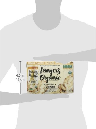 Langers Organic Flavored Sparkling Water, Ginger, 12 Ounce (Pack of 8)