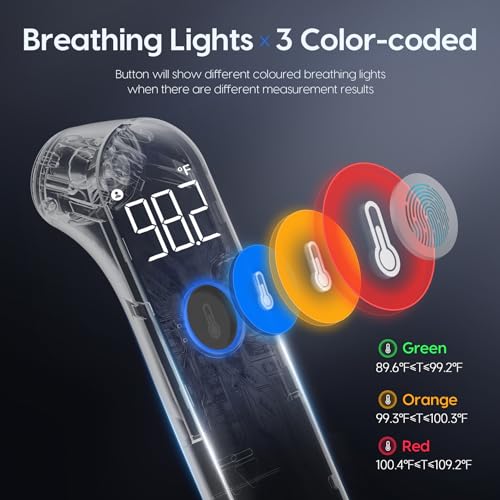 No-Touch Forehead Thermometer for Adults and Kids, Fast Accurate Baby Thermometer with Fever Alarm & Mute Mode-Take Quick Temperature Easily (Black)