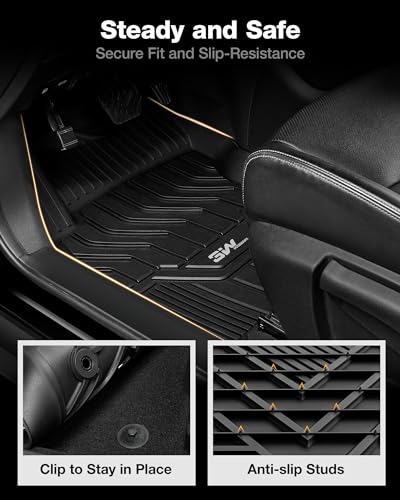 3W 2014-2020 Nissan Rogue Floor Mats Custom Fit for Nissan Rogue Accessories TPE All Weather Floor Liner, 1st and 2nd Row Car Mats (NOT for Nissan Rouge Sports and Select Models)