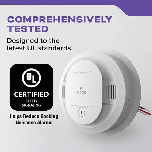 Kidde Hardwired Smoke & Carbon Monoxide Detector, AA Battery Backup Smoke Alarm, Interconnectable, LED Warning Light Indicators, Meets New UL Standard