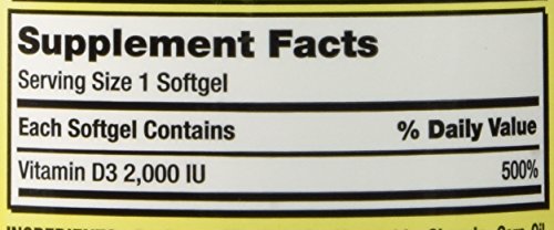 Kirkland Extra Strength Vitamin D-3 2000 IU 600 Soft Gels