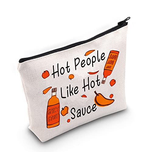 JNIAP Hot Sauce Gift Spicy Hot Mexican Food Lover Travel Cosmetic Bag Pepper Themed Gifts Makeup Bag Hot People Like Hot Sauce Toiletry Zipper Pouch