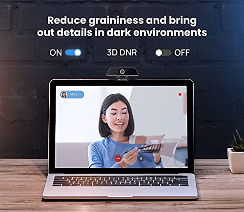 Enther & MAXHUB Webcam 4k, Webcam with Microphone for Computer with Noise-Canceling Mic, Fast Auto Focus and Full HD Auto Light Correction, Works with Microsoft Teams, Zoom, Skype, Stream