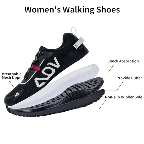 QAUPPE Women Walking Shoes with Arch Support, Orthotic Platform Sneakers Plantar Fasciitis Tennis Shoes Wide for Foot Pain Relief PinkPurple 10.5