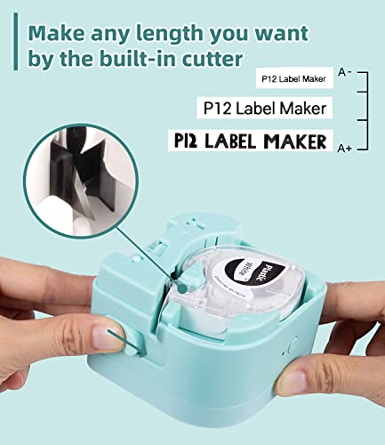 Phomemo P12 PRO Label Maker, Label Maker Machine with Tape, Mini Thermal Label Printer for Labeling Home Office, Bluetooth Label Maker Handheld Labeler Rechargeable for Organization, for Phone & Pad