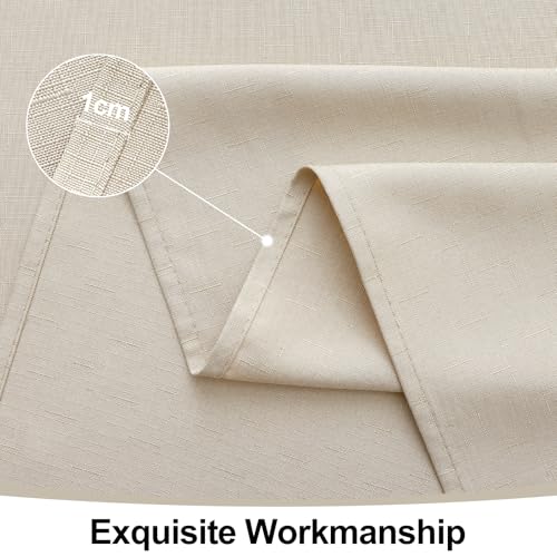 smiry Rectangle Linen Tablecloth, Waterproof Spillproof Anti-Wrinkle Burlap Table Cloth, Washable Decorative Farmhouse Fabric Table Covers for Dining, Fall Parties, Banquets, 52x70 Inch, Beige