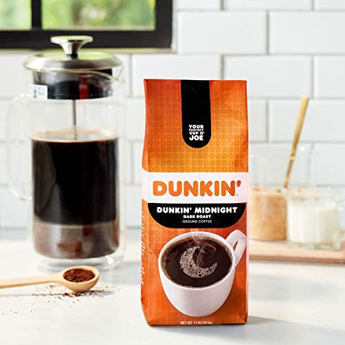 Dunkin’ Midnight Dark Roast Ground Coffee, 11 Ounce (Pack of 1)