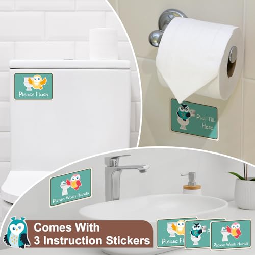 Potty Training Chart for Toddlers Boys and Girls, Large Owl Potty Chart with 37 Magnetic Stickers for Kids, Cute Reusable Potty Training Reward Chart with 3 Instruction Steps and Crown, Marker