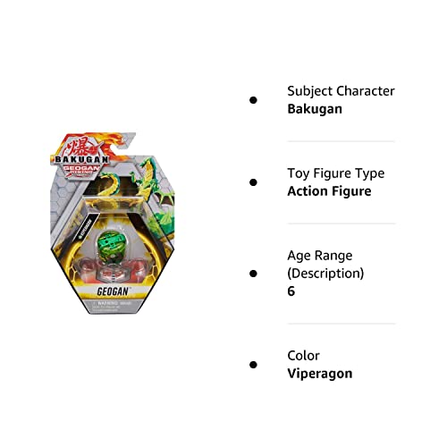 Bakugan Geogan, Viperagon, Geogan Rising Collectible Action Figure and Trading Cards, Kids Toys for Boys