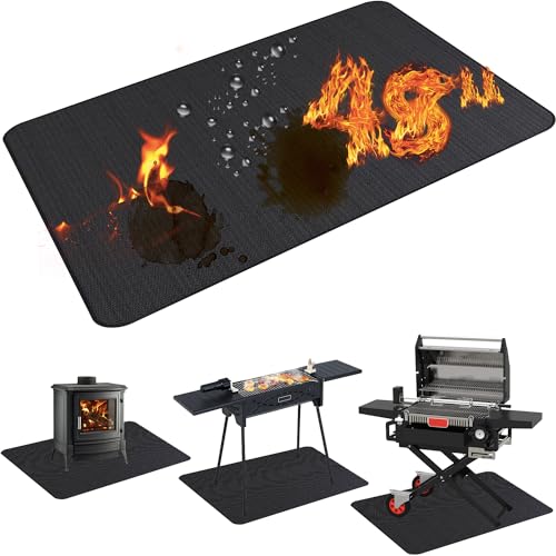 Demiwise 48X36in Grill Mats for Outdoor Grill,Waterproof,OilProof,Fireproof,Fits Most Grills, Smokers, Griddles and Outdoor Charcoal, Flat Top,Deck and Patio Protector