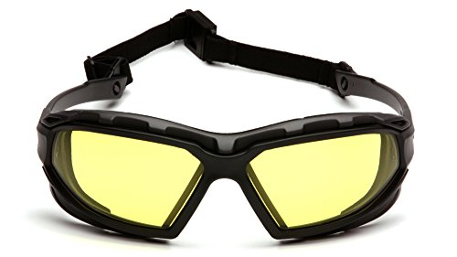 Pyramex Safety Highlander XP Eyewear, Black/Gray Frame, Amber Anti-Fog Lens