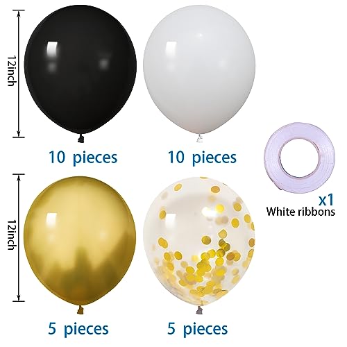 MOXMAY 12 Inch 30 Pack Chrome Champagne Balloons Garland Arch Kit Chrome Metallic Balloons for Graduation Birthday Wedding Shower Party