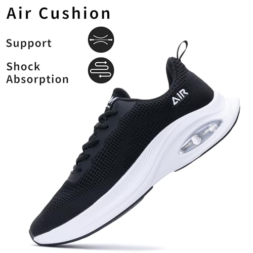 Autper Mens Air Running Shoes Lightweight Athletic Tennis Sports Gym Jogging Walking Sneakers Whitegrey US 7