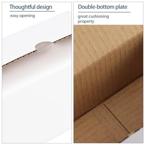 ZBEIVAN 9x6x3 White Shipping Boxes Set of 25, Corrugated Cardboard Mailer Boxes for Packaging Small Business Mailing Gifts
