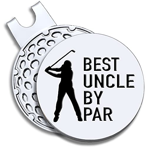 GEYGIE Best Uncle by Par Golf Ball Marker with Magnetic Hat Clip, Funny Golf Accessories Gifts for Men Uncle, Golf Gifts for Men Uncle Birthday Gifts for Golf Fan, Golf Novelty Gift