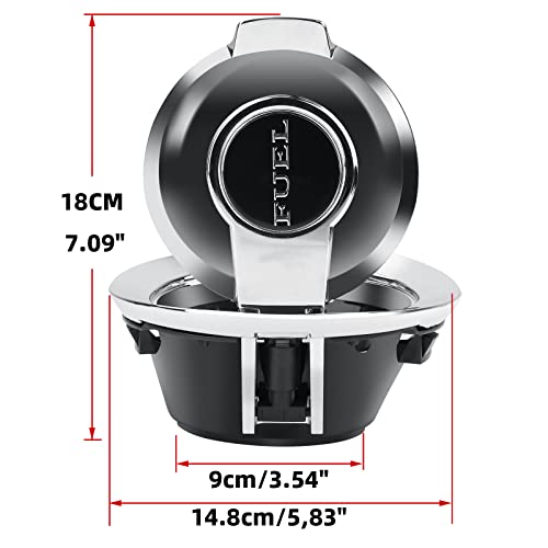 68250120AA Fuel Filler Door Cap Electroplate Silvery Gas Cover Cap Vapor Edition Compatible with 2008-2023 Dodge Challenger