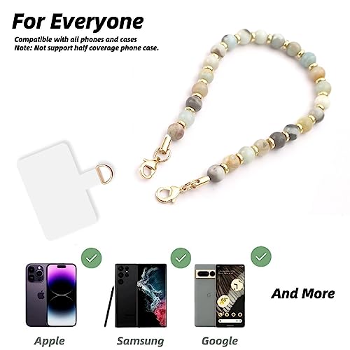 Lostars Marble Beaded iPhone Wrist Strap,Detachable Phone Bracelet Strap with Tether Tab,Hands-Free Phone Wristlet Strap (Sweet Cherries)