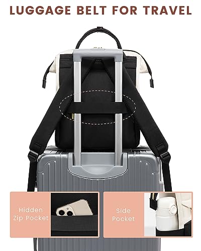 LOVEVOOK Mini Backpack for Women, Small Backpacks Purse, College Bookbag for School, Fashion Bag for Travel Work Gift, Lightweight Daypack, Beige-Black-Brown