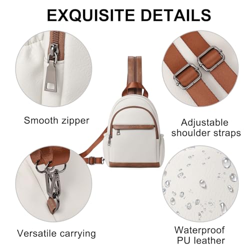 CLUCI Sling Bags for Women, Small Sling Bag for Women, Crossbody Bags for Women, Leather Sling Backpack Convertible Travel