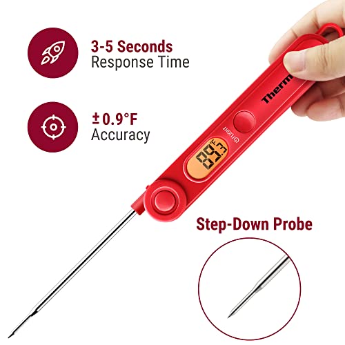 ThermoPro TP-03B Digital Meat Thermometer for Cooking Kitchen Food Candy Instant Read Thermometer with Backlight and Magnet for Oil Deep Fry BBQ Grill Smoker Thermometer