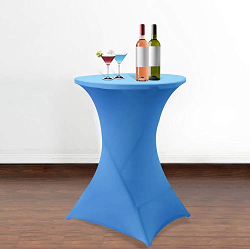 Obstal Cocktail Table Covers Stretch Spandex Black Cocktail Table Cover Cloth for Wedding, Banquet and Party (30"-32" Diameter x 42" Height,1Pc)