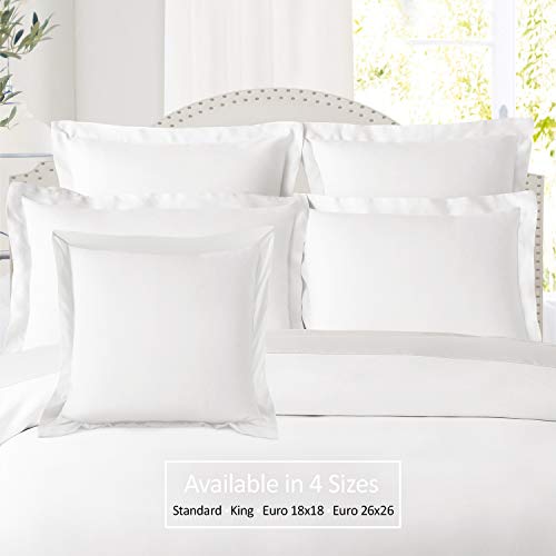 Nestl Soft Pillow Shams Set of 2 - Double Brushed Microfiber Pillow Covers - Hotel Style Premium Bed Pillow Cases, with 1.5” Decorative Flange, Queen 20"x30" - Stone Blue