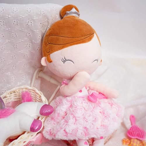 MYREBABY 17 inch Ballerina Princess Doll Stuffed Animal for Girls Toy Set for 3 4 5 Year Old Girl Gift for Little Girl, Birthday, Christmas Age 3-9