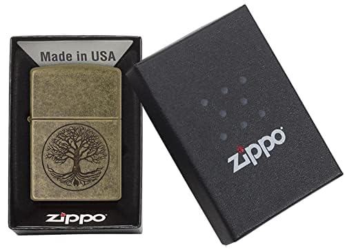 Personalized Zippo Lighter Classic Tree of Life Antique Brass - Free Engraving #29149 (Tree of Life)