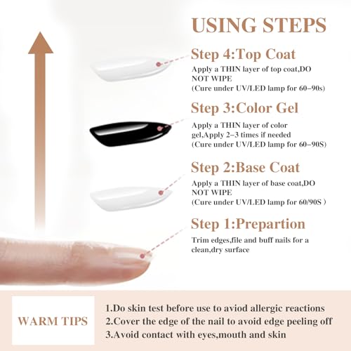 SHOYUM 2 Pcs 15ml No Wipe Gel Top Coat and Base Coat Set - Shine Finish and Long Lasting, Soak Off LED Nail Lamp Gel Base Top Coat Finish Nail Art Design Manicure Gifts for Women