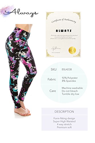 ALWAYS Women's Camo Yoga Leggings - High Waist Premium Soft Stretch Pants 1530 Plus Size