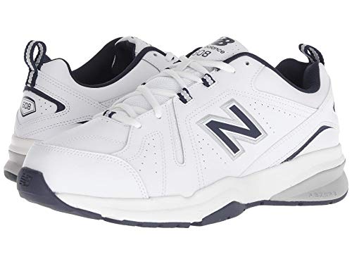 New Balance Men's 608 V5 Casual Comfort Cross Trainer, White/Navy, 10.5 XX-Wide