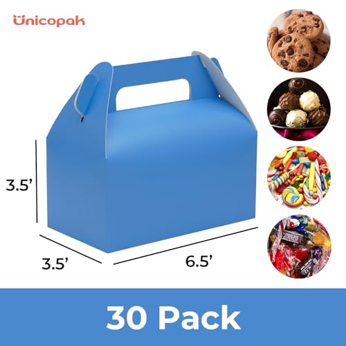 UnicoPak 30 Pack Gable Treat Boxes Party Gift Boxes Goodie Boxes Bags