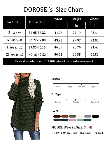 DOROSE Sweaters for Women Fall Warm Long Sleeve Pullover Tops Burgundy M
