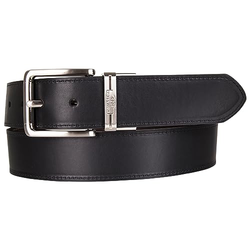 Nautica Men Reversible Leather Casual and Dress Belts with Metal Buckle, Double Stitch-Black/Brown, 44"