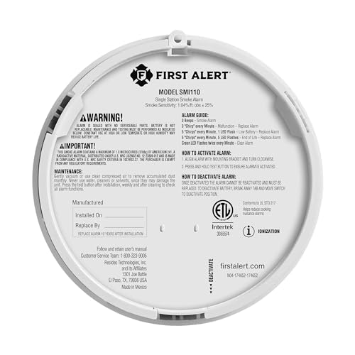 First Alert SMI110, 10-Year Sealed Battery Smoke Alarm, 1-Pack