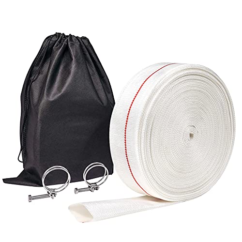 AGHITG Fire Hose,Backwash hose 100 Ft With Hose Clam, 1-1/2" Pool Discharge Hose for Swimming Pool Drain.Flexible Sump Pump Hose.