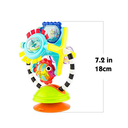 Sassy Fishy Fascination Station 2-in-1 Suction Cup High Chair Toy, Developmental Tray Toy for Early Learning, Ages 6+ Months